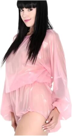 Костюм-комбінезон Гейлоп рожевий латексний, для косплею та маскарадів, ручної роботи, прозорий, розмір XXL