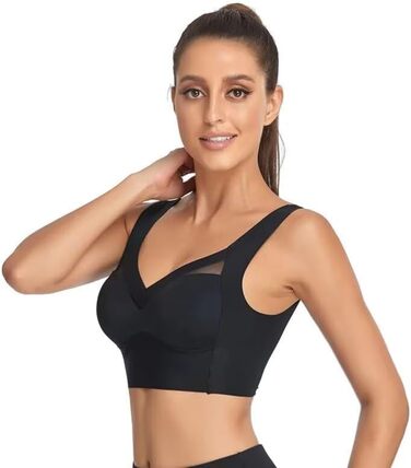 Бюстгальтер Tian Dee для корекції постави, модний бюстгальтер з підтримкою, без кісточок, ефект пуш-ап (4XL, чорний)