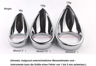 Кольця для пениса Jinqian EINZIGARTIGE Form - набір для чоловіків, сталь, розмір 40 мм