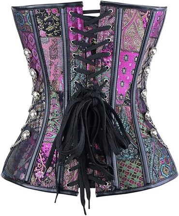 Жіноче корсетне бюстье - стимпанк корсет, сексуальна спідня білизна, корсаж, ліловий корсет, корсети та бюстгальтери, зменшення талії, сталеві кістки, готичний корсет, модель S