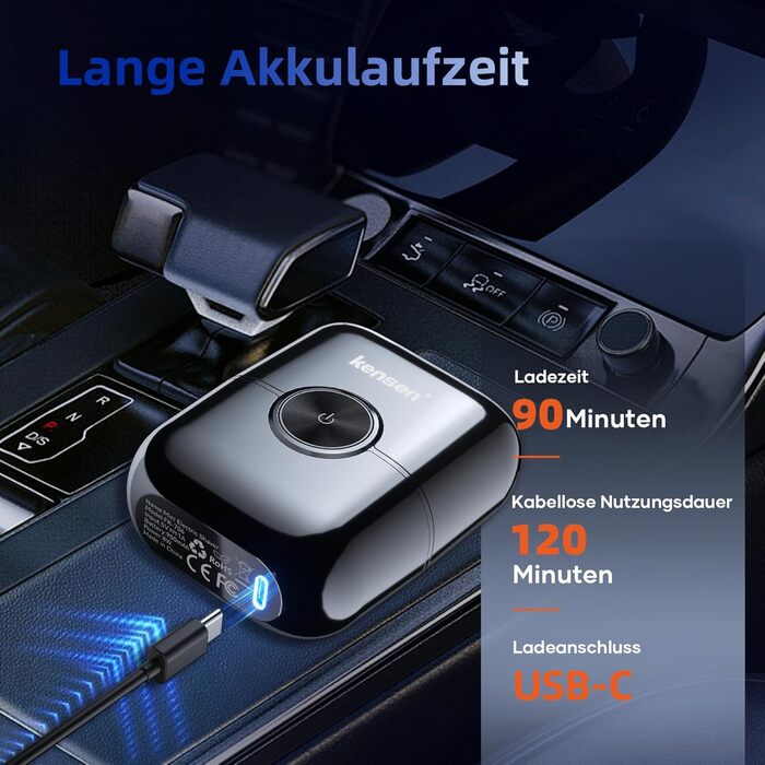 Електробритва для чоловіків Kensen Mini 4D Foil Shaver, водонепроникна портативна бритва для обличчя та бороди, USB-C зарядка, для подорожей