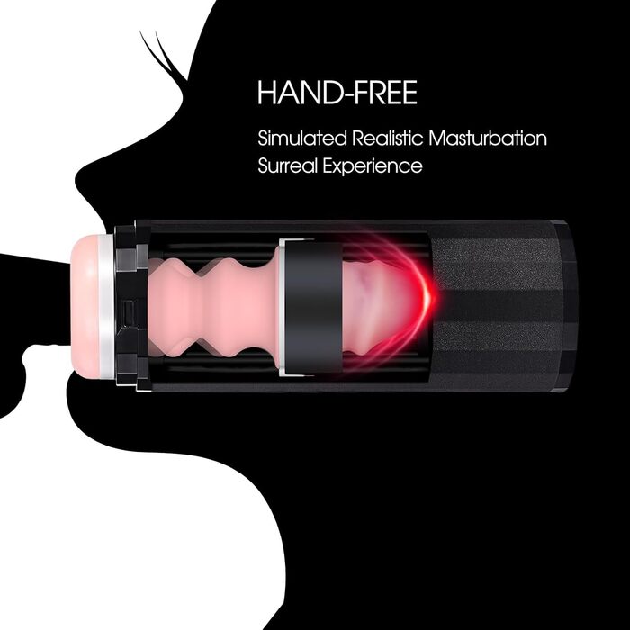 Автоматичний статевий аксесуар для чоловіків - бездротовий, видимий, машина для орального сексу з 10 рухами та 2 реалістичними рукавами та портабельним ремінцем, іграшка для дорослих