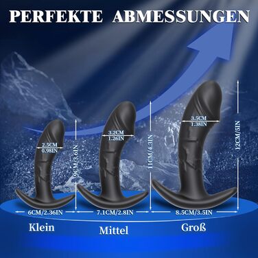 Анальний плагін (набір 3 шт) для жінок та чоловіків, силіконовий, T-подібна база - Dildo, секс-іграшка для початківців та досвідчених