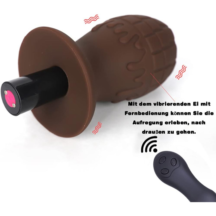 Анальний плагін NAIXBTY з силікону з вібрацією та пультом дистанційного керування для жінок та чоловіків, анальні розширювачі для початківців та досвідчених користувачів (L)