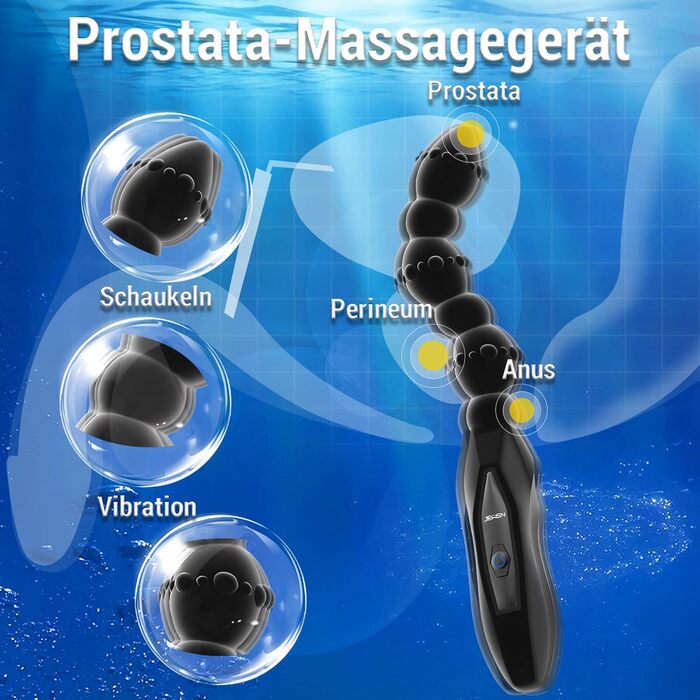 Вібруючий анальний масажер для простати LYMAIS - стимуляція G-точки, 10 режимів, комплект