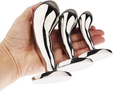 Анальний дildo з нержавіючої сталі з безпечною основою (L) - масажер простати, секс-іграшка для чоловіків та жінок