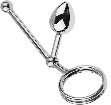 Анальний гачок з кільцями для яєчок, металевий, для БДСМ, з кільцем для статевого члена, з анальним штекером, для чоловіків, S+M+L