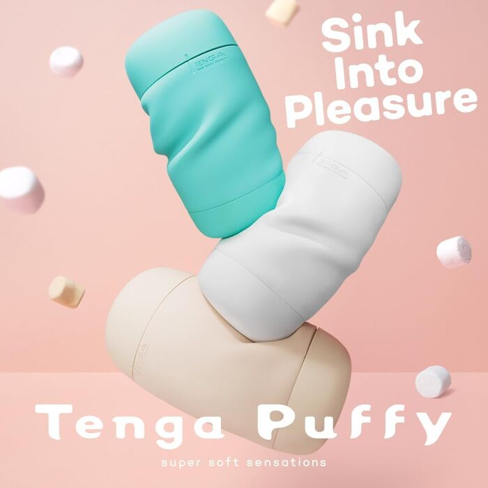 Мастурбатор Tenga Puffy Erdbeerrosa (Полунично-рожевий) 16,5 см (Sugar White)