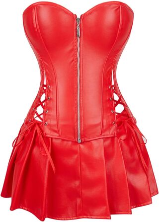 Жіноче корсетне плаття з екошкіри, червоне, розмір M - сексуальний образ для вечірок та клубів