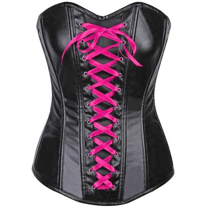 Корсет Daisy Corsets Lavish з ефектом мокрого блиску з еластичної шкіри та шнурівкою, чорний