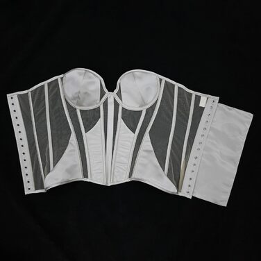 Жіночий корсетний топ у готичному стилі: корсаж на Хелловін, вінтаж, середньовіччя, стеampunk, ренесанс. Формуючий бандаж, сріблястий XL