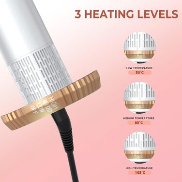 Мультистайлер для волосся 6 в 1 MogaWave Hairstyler Pro Airbrush: фен-щітка, автоматичний курлер та вирівнювач для об'єму, завивки та гладкості, бежевий