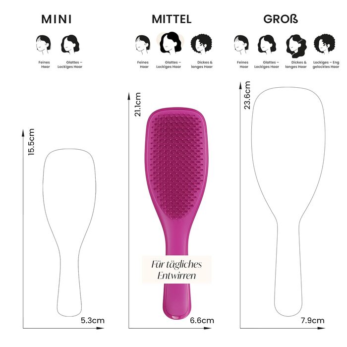 Щітка для волосся Tangle Teezer Ultimate Detangler для вологого та сухого волосся, розплутувальна щітка для всіх типів волосся, Raspberry Pink