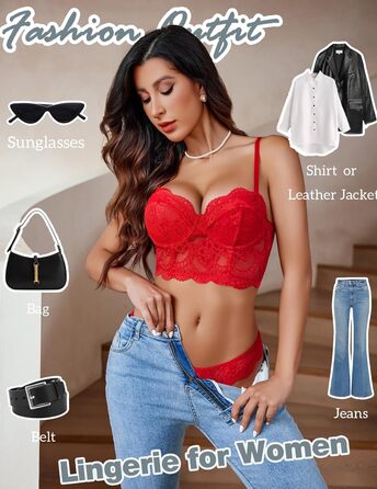 Avidlove жіноча спідня білизна з пуш-ап, бюстгальтер з кісточками, червона піжама Babydoll, чорна сукня, розмір M