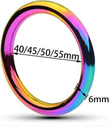 Кольця для пеніса з нержавіючої сталі - набір 40+45+50+55 мм для чоловіків