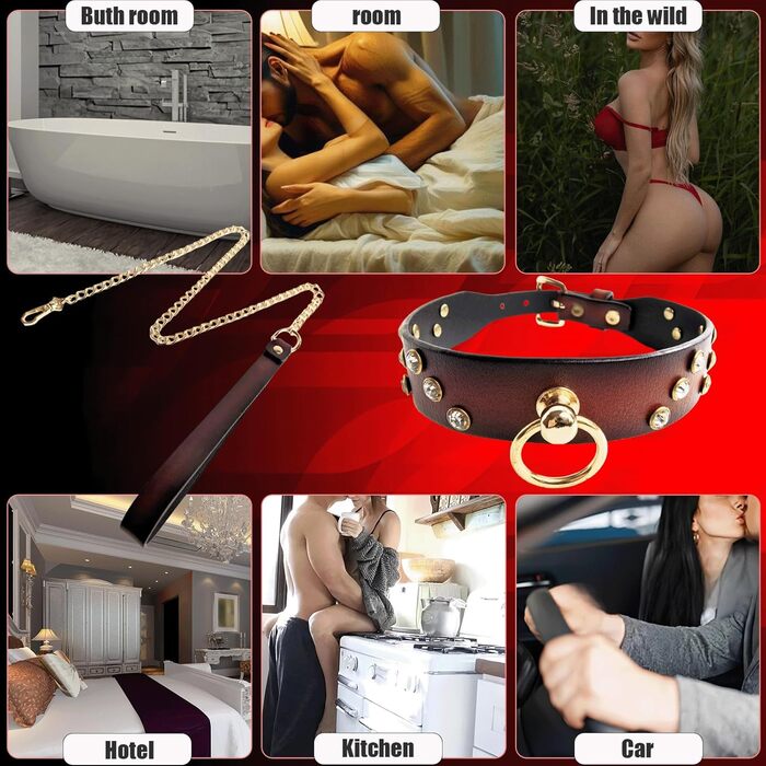 Шкіряне намисто з кільцем O SM, регульоване, для жінок, фетіш, сексуальна іграшка, обмежувач з повідком, ланцюги, дорослі, BDSM, флірт, бондж, шкіряне намисто для пар, жінок, чоловіків (колір: коричневий)