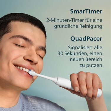 Електрична звукова зубна щітка Philips Sonicare Series 3100 з датчиком тиску та таймером, біла, HX4033/21