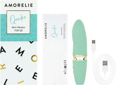 Вібратор AMORELIE Quickie для G-точки, 15 см, зелений | Водостійкий, з акумулятором