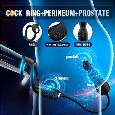 Вібратор для ануса та пеніса Jomyu - стимуляція простати, кільце для пеніса, сексуальні іграшки для чоловіків, парне використання