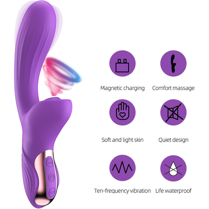 Вібратор жіночий Sexspielzeug Rabbit, 10 режимів, чорний