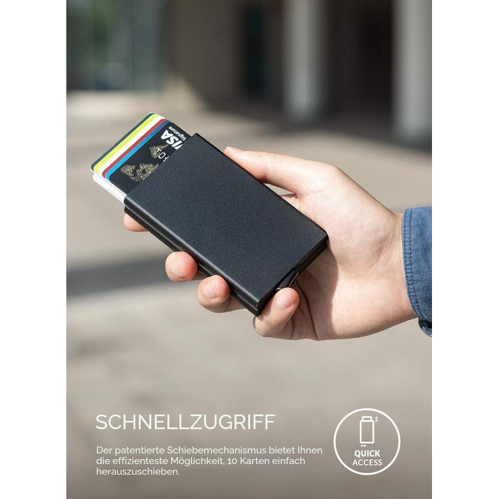 Металевий картхолдер VULKIT з RFID/NFC захистом, чоловільний гаманець для 10 карток (Колір: Вино)