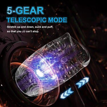 Електричний секс-іграшка для чоловіків з 5 режимами, телескопічною функцією та 10 вібрацій