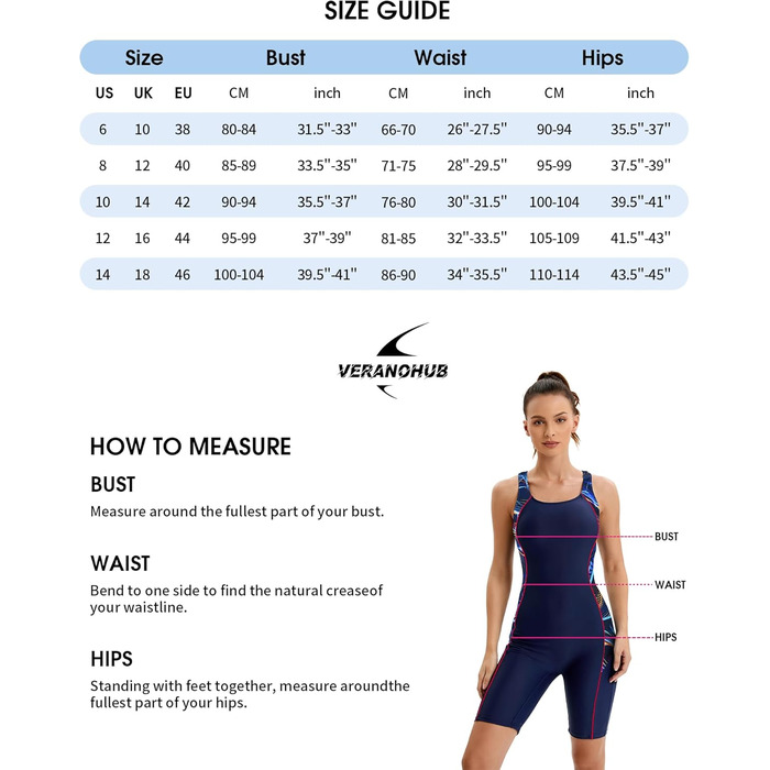 Спортивний купальник для жінок Racerback/U-Back з ефектом моделювання силуету (44, Wellenschatten)