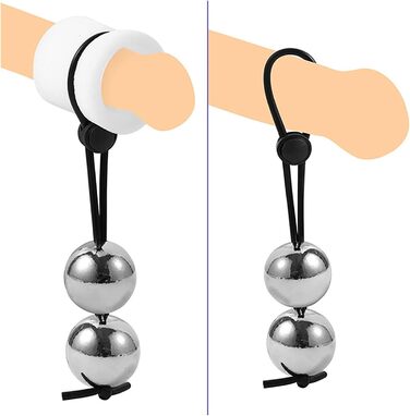 Кільце для статевого члена Qiyasex з регульованою вагою, металеві намистини, кільце для яєчок, розтягувач яєчок, натягувач статевого члена, іграшки для чоловіків (1 комплект)