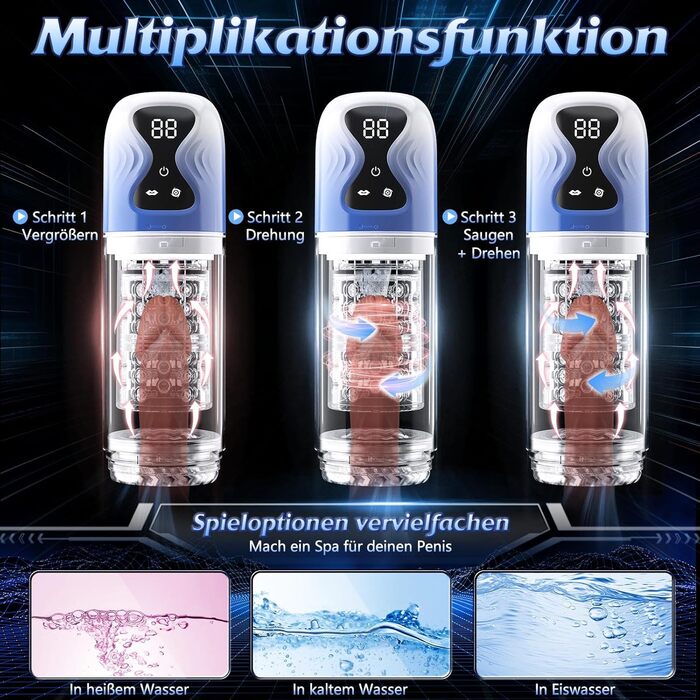 Електричний мастурбатор для чоловіків з 7 режимами ротації, 7 режимами всмоктування та імітацією лизання. Іграшка для чоловіків, секс-іграшка, blowjob, чоловічий мастурбатор.