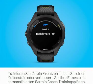 Спортивний смарт-годинник Garmin Forerunner 265S з AMOLED-дисплеєм, функціями тренувань та відновлення, 42 мм (Black/Amp Yellow)
