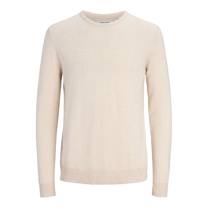 Чоловічий в'язаний светр Jack & Jones Jjeemil Knit Crew Neck Noos, колір Oatmeal (вівсяний)