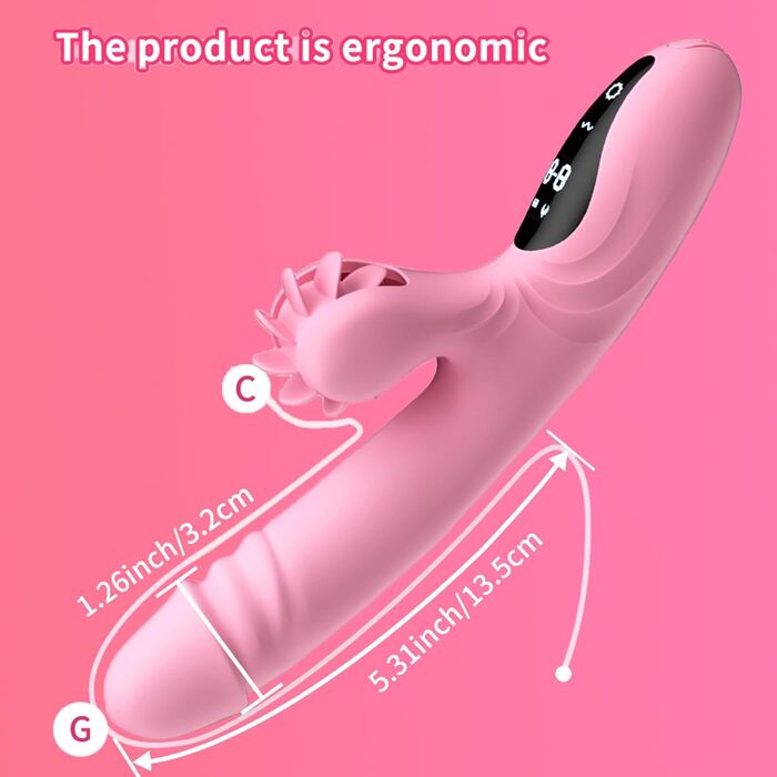 Вібратор для жінок Rabbit з 9 функціями та режимом нагріву (рожевий)