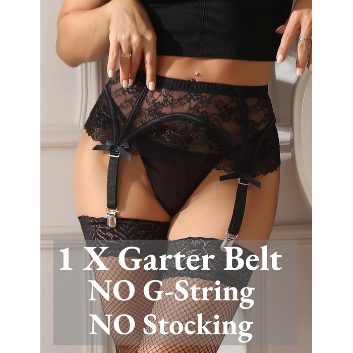 Спідниця-гольф жіноча мереживна, з 4 широкими бретелями, великі розміри XS-4XL, чорна