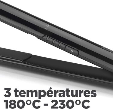 Випрямляч для волосся BaByliss Sleek Finish 230 ST255E з турмалін-керамічним покриттям, 3 рівні температури (180-230°C), автовимкнення, чорний