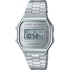 Цифровий кварцовий годинник Casio Unisex зі сталевим браслетом, сріблястий