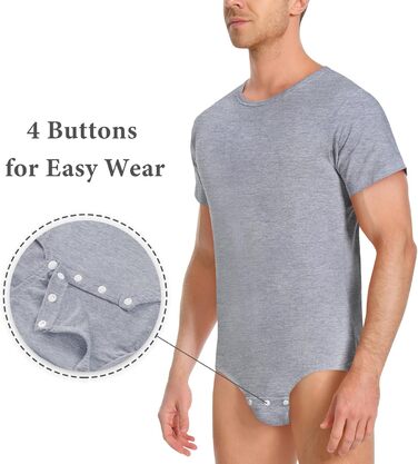 Комбінезон чоловічий Littleforbig з бавовни, вільний крій (сірий темно-сірий, L)