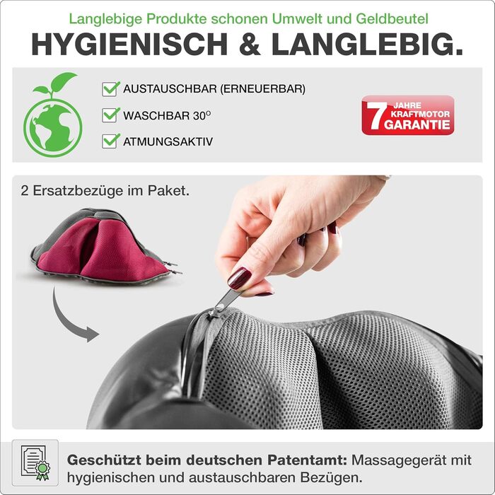 Акумуляторний масажер для шиї та плечей DONNERBERG® Shiatsu, бездротовий, сертифікований TÜV, 50x43x17,6 см