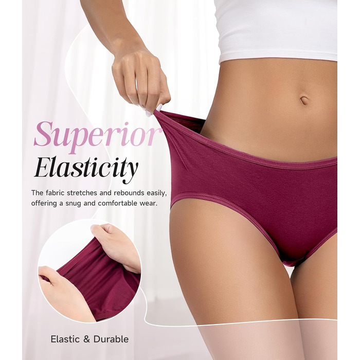 Танстц (TANSTC) жіночі труси-сліпи з бавовни, 6 шт. в упаковці, низька талія, еластичні, дихаючі, XS
