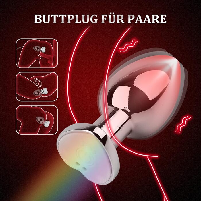 Анаlvibrator ChicLSQ з LED підсвіткою та пультом дистанційного керування Bluetooth, 9 режимів, нержавіюча сталь, для чоловіків та жінок