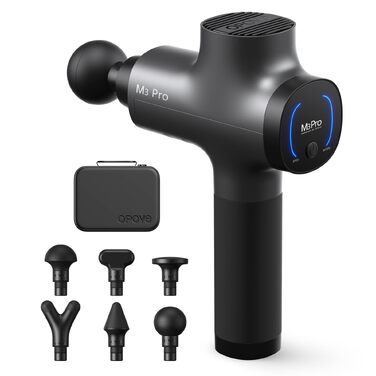 Перкусійний масажер OPOVE M3 Pro 2 Massage Gun з LED-дисплеєм, 2500 об/хв, для зняття м'язового болю, світло-сірий