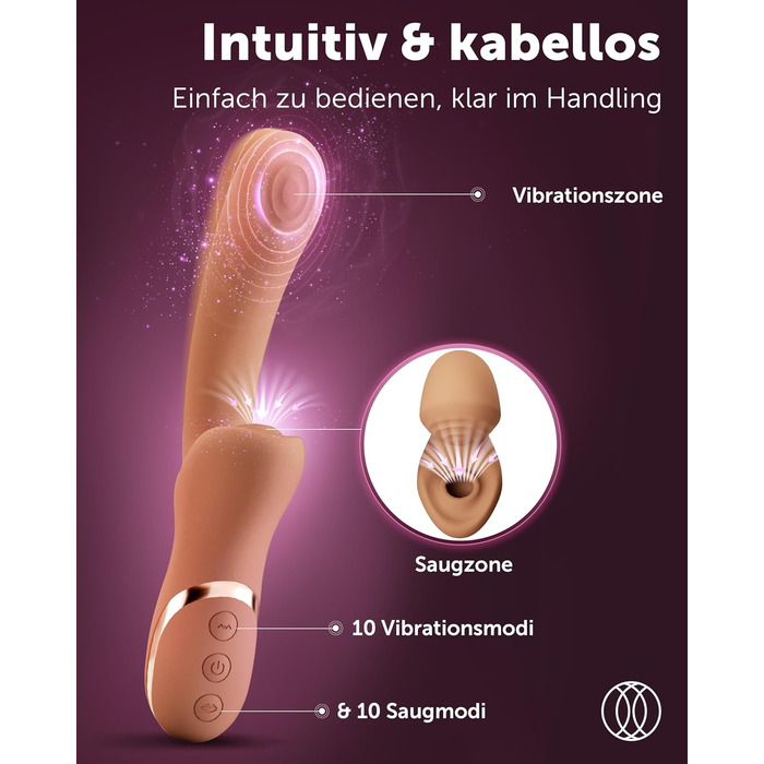 Вібратор Intima Félin Druckwellen для жінок – стимулятор клітора з насадкою-помпою + вібратор G-точки – подвійна функція помпи та вібрації, 20 режимів, тихий та перезаряджуваний – Mocca Mouse