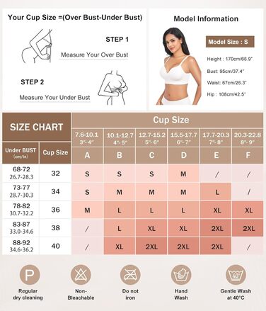 Натлоен ПУХ Up BH: Безкаркашний бюстгальтер для жінок з м'якою підтримкою, подвійний шар чашки, V-подібний виріз, надійний бюстгальтер (Білий, XXL)