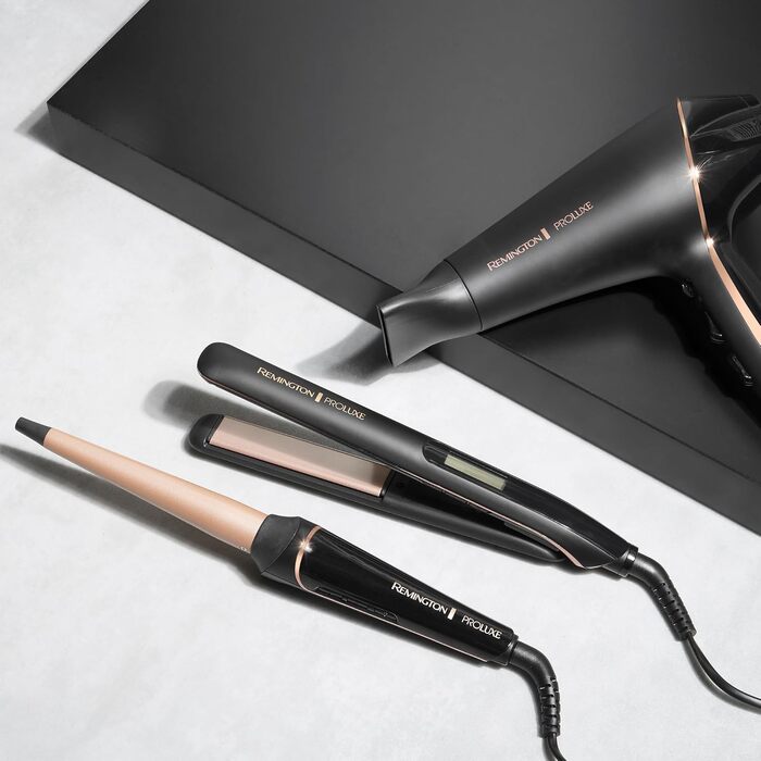 Випрямляч для волосся Remington PROluxe Midnight S9100B з керамічними пластинами 110 мм, цифровим дисплеєм та технологією OPTIheat (150-230°C)
