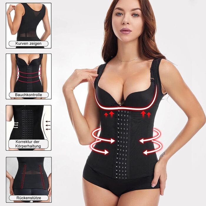 Корсет для жінок, бандаж після пологів, корсе-шорти, shapewear, чорний L