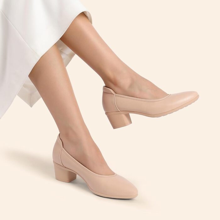 Жіночі туфлі-човники Dream Pairs із закритим носком, бежеві (Nude), розмір 40.5 EU