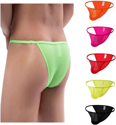 Чоловіча трусика-танга Faringoto з сітки, низька талія, Sissy T-back, 6 кольорів (M)