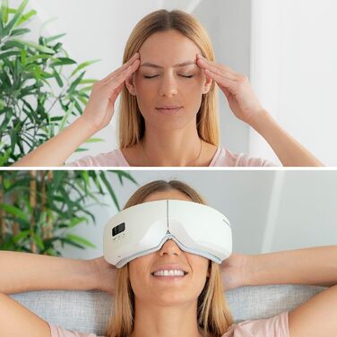 Масажер для очей InnovaGoods EyeSky 4-в-1 з повітряним компресією, для зняття втоми та покращення кровообігу, компактний
