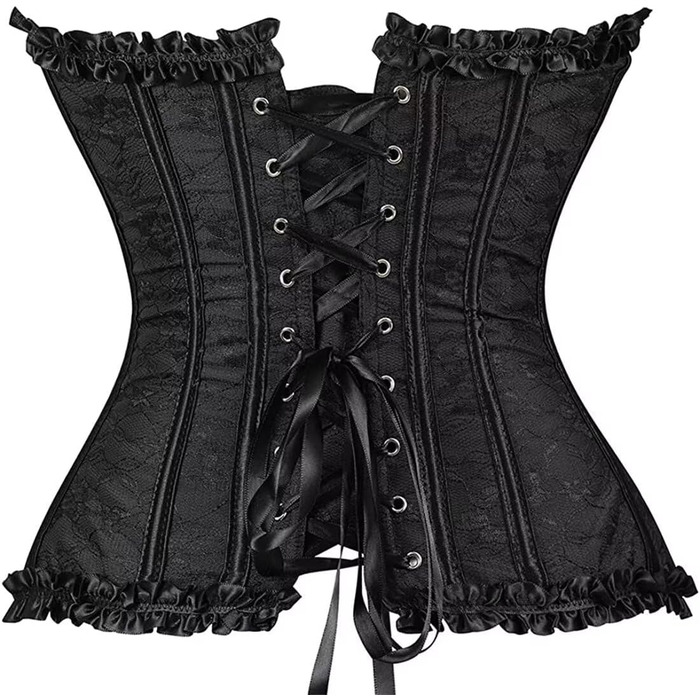 Сукня-корсет, чорна, 6XL: сукня з корсетом, спідниця, корсаж, шнурівка, вінтажний стиль, сексуальний образ, на Хелловін
