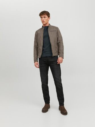 Чоловіча куртка-бомбер Jack & Jones Mae з еко-замші, колір Falcon
