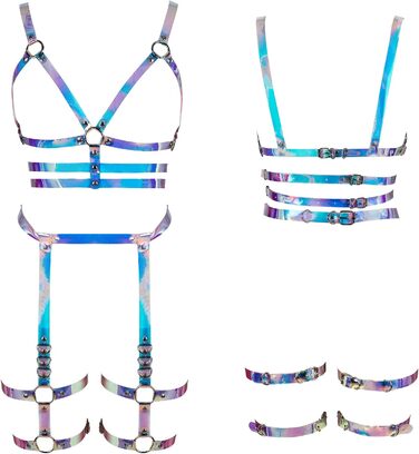 Бандероль з шкіри в готичному стилі BANSSGOTH для жінок. Комплект корсет, стринги, готичний аксесуар. Ідеально для вечірок, Halloween, Rave.